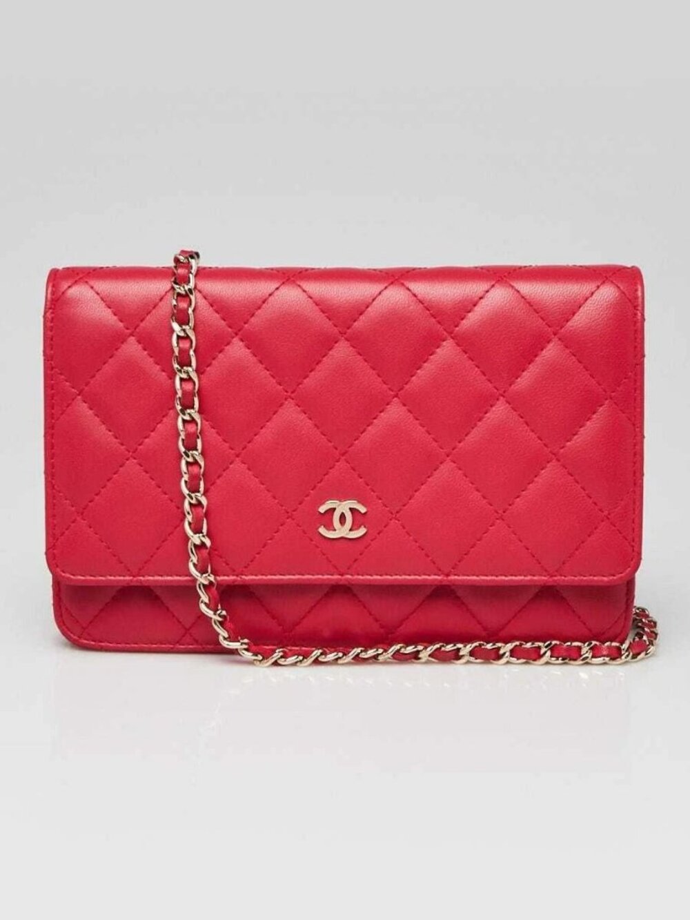 Chanel Pink Quilted Lambskin Leather Classic CC WOC Clutch Bag